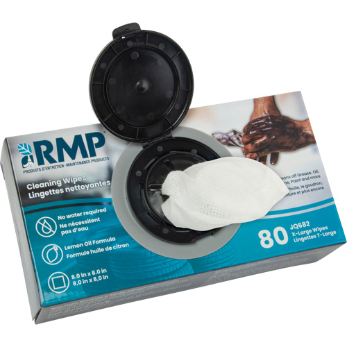 Lingettes nettoyantes extra-larges, 80 lingettes, 8" x 8" Distribution Industrielle GC