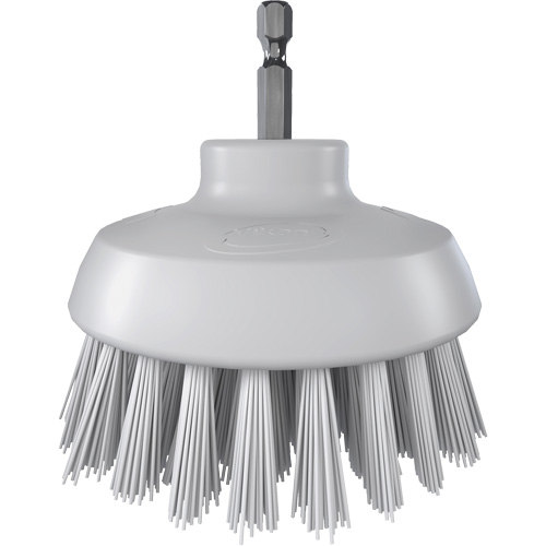 Brosse ronde HyDrive pour perceuse, Soies Tr&egrave;s ferme, Longueur de 3-1/10", Blanc Distribution Industrielle GC