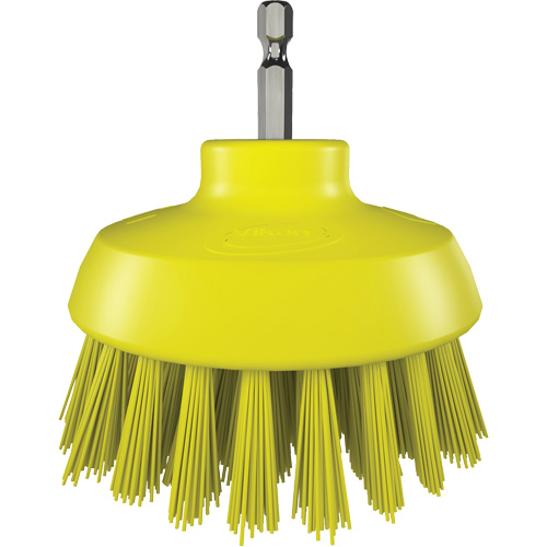 HyDrive Round Drill Brush, Extra Stiff Bristles, 3-1/10" Long, Yellow Distribution Industrielle GC