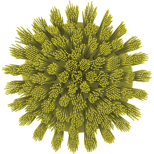 HyDrive Round Drill Brush, Extra Stiff Bristles, 3-1/10" Long, Yellow Distribution Industrielle GC