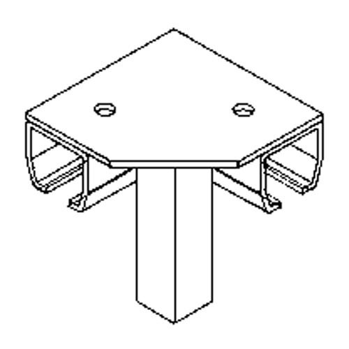 Floor Mount Curtain Partition 90° Corner Connector Distribution Industrielle GC