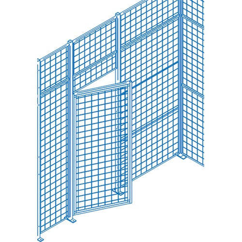 Wire Mesh Partition Components - Swing Doors, 3' W x 7' H Distribution Industrielle GC