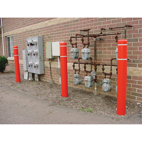 Capuchons en polyethylene pour borne de protection, 6-5/8" dia. x 52" l, Rouge Distribution Industrielle GC