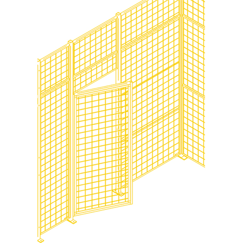 Wire Mesh Partition Components - Swing Doors, 3' W x 7' H Distribution Industrielle GC