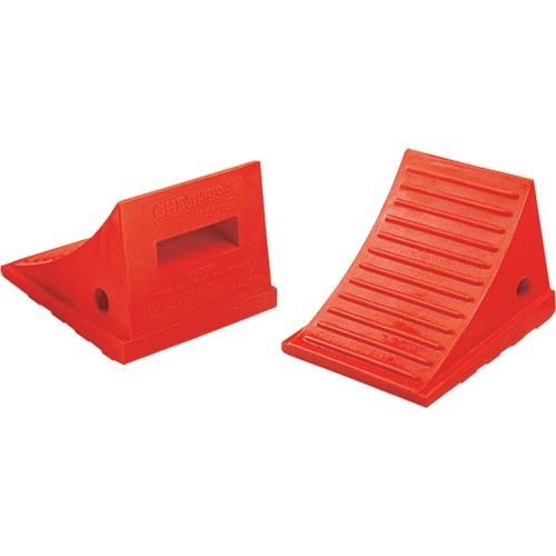 Cales-roue pour usage g&eacute;n&eacute;ral, Polyur&eacute;thane, Orange, 7-1/2" la x 8-1/2" p x 6-1/4" h Distribution Industrielle GC