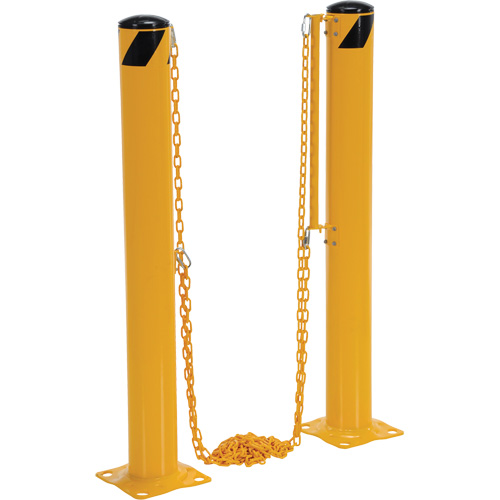 Dock Chain Barrier Bollard System, Steel, 42" H x 6-5/8" W, Yellow Distribution Industrielle GC