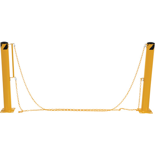 Dock Chain Barrier Bollard System, Steel, 42" H x 6-5/8" W, Yellow Distribution Industrielle GC