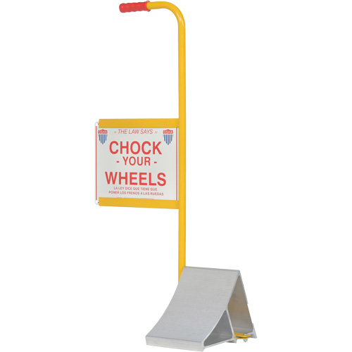 Wheel Chock with Handle & Sign, 7" W x 11-7/8" D x 7-11/16" H Distribution Industrielle GC