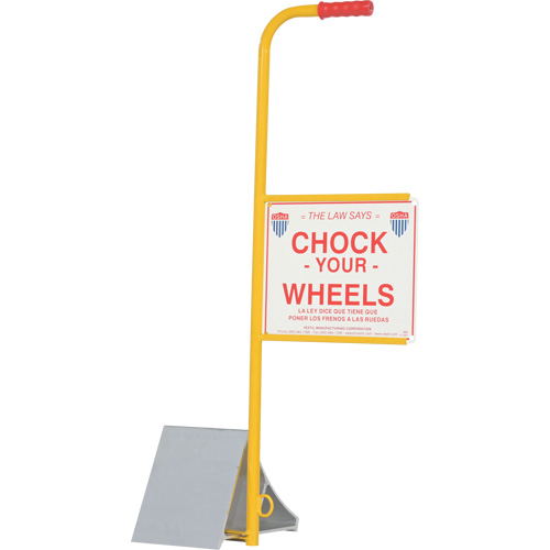 Wheel Chock with Handle & Sign, 7" W x 11-7/8" D x 7-11/16" H Distribution Industrielle GC