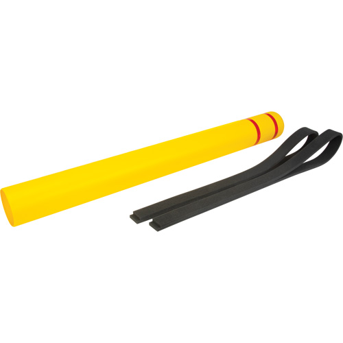 Capuchon en poly&eacute;thyl&egrave;ne pour borne de protection, 4-1/2" dia. x 52" l, Rouge/Jaune Distribution Industrielle GC