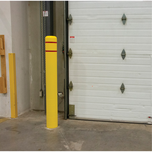 Polyethylene Bollard Cover, 4-1/2" Dia. x 64" L, Red/Yellow Distribution Industrielle GC