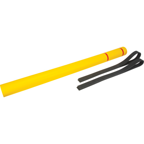 Polyethylene Bollard Cover, 4-1/2" Dia. x 64" L, Red/Yellow Distribution Industrielle GC