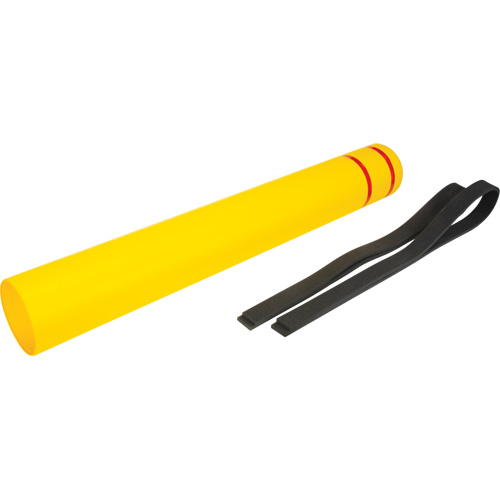 Polyethylene Bollard Cover, 6-5/8" Dia. x 52" L, Red/Yellow Distribution Industrielle GC