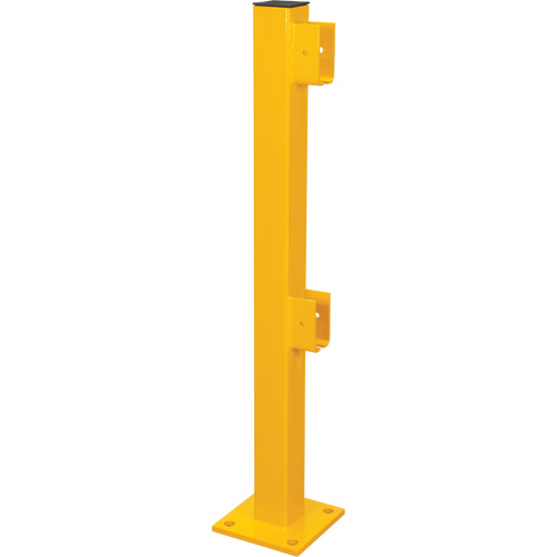 End Post for Light-Duty Guard Rails, Steel, 42" H, Safety Yellow Distribution Industrielle GC