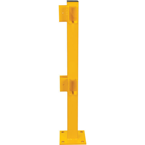Poteau de coin pour garde-corps l&eacute;gers, Acier, 42" h, Jaune s&eacute;curit&eacute; OSHA Distribution Industrielle GC
