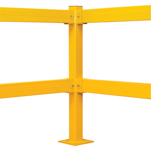 Poteau de coin pour garde-corps l&eacute;gers, Acier, 42" h, Jaune s&eacute;curit&eacute; OSHA Distribution Industrielle GC