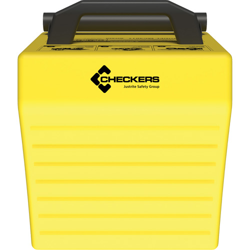 Cale de roue ultra-robuste pour l'exploitation mini&egrave;re Checkers Safety, PEHD, Jaune, 14-1/2" la x 17-1/2" p x 16" h Distribution Industrielle GC