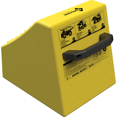Cale de roue ultra-robuste pour l'exploitation mini&egrave;re Checkers Safety sans support, PEHD, Jaune, 14-1/2" la x 17-1/2" p x 16" h Distribution Industrielle GC