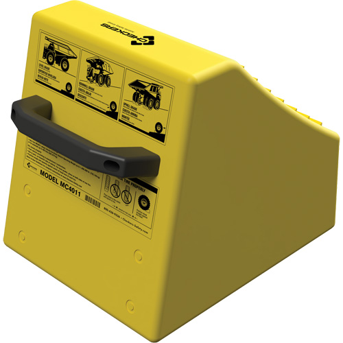 Cale de roue ultra-robuste pour l'exploitation mini&egrave;re Checkers Safety sans support, PEHD, Jaune, 14-1/2" la x 17-1/2" p x 16" h Distribution Industrielle GC