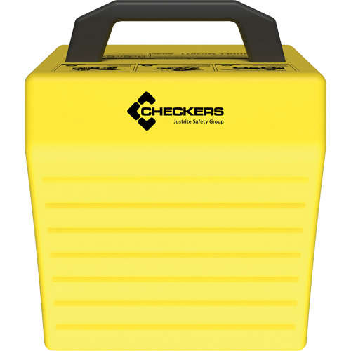 Cale de roue ultra-robuste pour l'exploitation mini&egrave;re Checkers Safety sans support, PEHD, Jaune, 14-1/2" la x 17-1/2" p x 16" h Distribution Industrielle GC