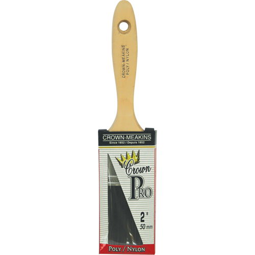 Pinceau droit Pro, Poly/nylon, Manche Bois, Largeur de 2" Distribution Industrielle GC