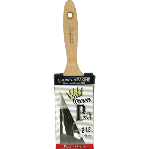 Pinceau &agrave; soies angulaires Crown Pro, Poly/nylon, Manche Bois, Largeur de 2-1/2" Distribution Industrielle GC