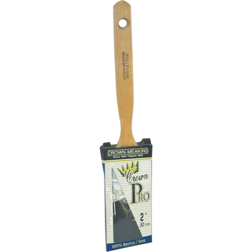 Pinceau &agrave; soies angulaires Crown Pro, Soies, Manche Bois, Largeur de 2" Distribution Industrielle GC