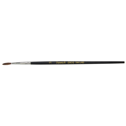 Black Pointed Bristle Artist Brush, 2.1 mm Brush Width, Camel Hair, Wood Handle Distribution Industrielle GC
