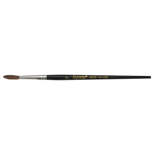 Black Pointed Bristle Artist Brush, 4 mm Brush Width, Camel Hair, Wood Handle Distribution Industrielle GC