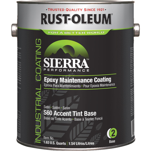 Sierra Performance S60 Water-Based Epoxy Maintenance Coating Accent Base, Gallon, Tint Base Distribution Industrielle GC