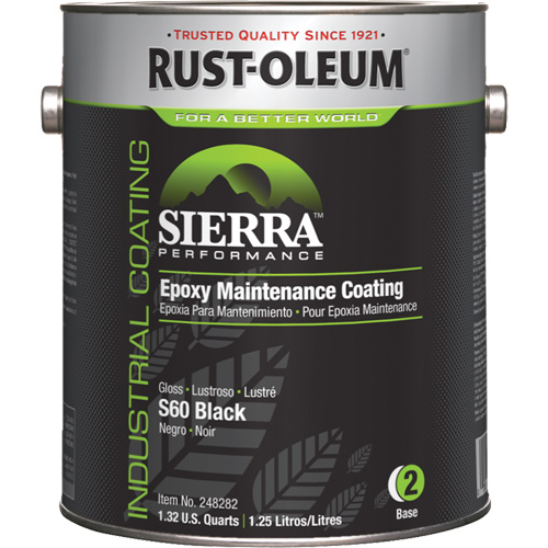 Rev&ecirc;tement dentretien &eacute;poxydique &agrave; base deau Sierra S60 Partie 2 Couche de fond, Gallon, Noir Distribution Industrielle GC