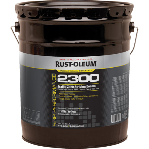 Peinture pour traçage de ligne invers&eacute;e Syst&egrave;me 2300 &agrave; haut rendement, Jaune, 5 gal., Seau Distribution Industrielle GC
