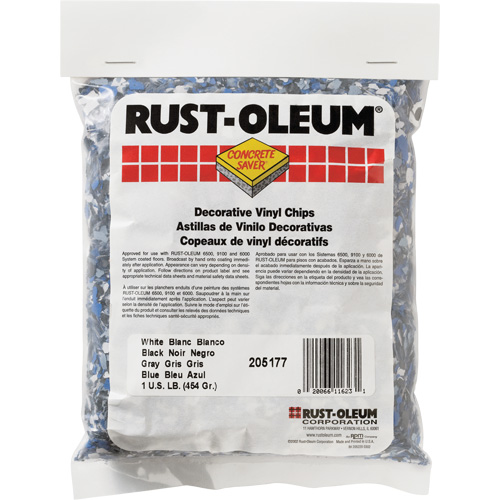 Pastilles de vinyle d&eacute;coratives Concrete Saver, 0,5 kg, Sac, M&eacute;lange noir/blanc/bleu Distribution Industrielle GC