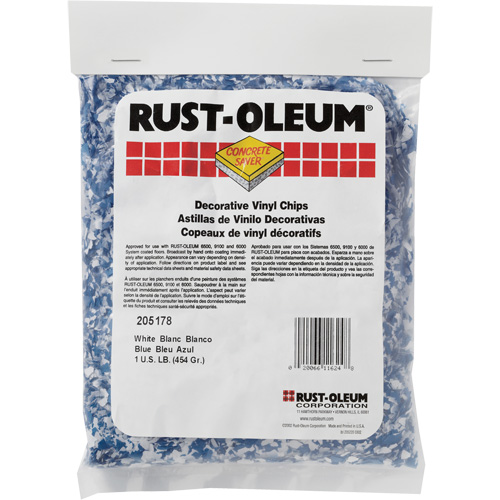 Pastilles de vinyle d&eacute;coratives Concrete Saver, 0,5 kg, Sac, Mlange bleu/blanc Distribution Industrielle GC