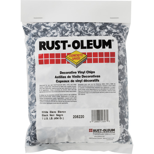 Pastilles de vinyle d&eacute;coratives Concrete Saver, 0,5 kg, Sac, M&eacute;lange noir/blanc Distribution Industrielle GC