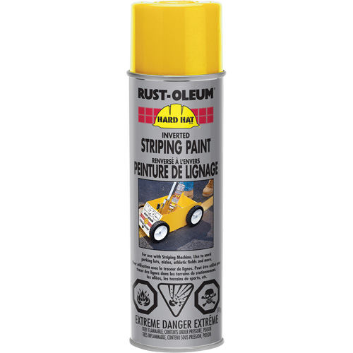 Inverted Striping Paint Spray, Yellow, Aerosol Can Distribution Industrielle GC
