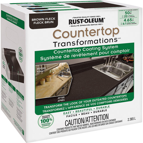 Syst&egrave;me de rev&ecirc;tement mouchet&eacute; pour comptoir Countertop Transformations, 2,37 L, Trousse, Tache brune Distribution Industrielle GC