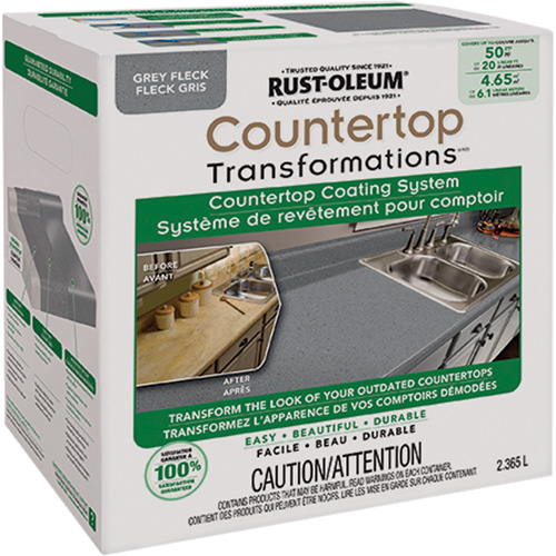 Syst&egrave;me de rev&ecirc;tement mouchet&eacute; pour comptoir Countertop Transformations, 2,37 L, Trousse, Molleton gris Distribution Industrielle GC