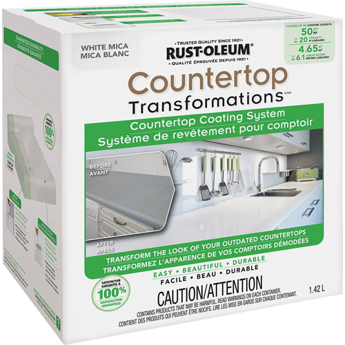Syst&egrave;me de rev&ecirc;tement au mica pour comptoir Countertop Transformations, 1,42 L, Trousse, Mica blanc Distribution Industrielle GC