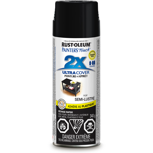 Painter's Touch&reg; Ultra Cover Paint, Black, Semi-Gloss, Aerosol Can Distribution Industrielle GC