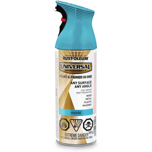 Universal&reg; Enamel Paint & Primer In One, Seaside Blue, Satin, Aerosol Can Distribution Industrielle GC
