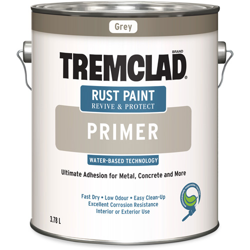 Tremclad&reg; Water-Based Rust Paint Primer, 3.78 L, Gallon, Grey Distribution Industrielle GC
