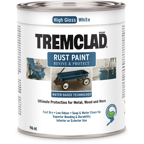 Tremclad&reg; Water-Based Rust Paint, 946 ml, Can, White Distribution Industrielle GC