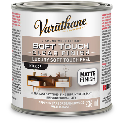 Rev&ecirc;tement &agrave; fini diamant pour bois Varathane, 236 ml, Transparent, Mat Distribution Industrielle GC