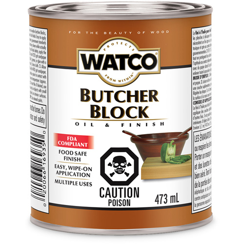 Watco&reg; Butcher Block Oil & Finish, 473 ml, Clear, Transparent Distribution Industrielle GC