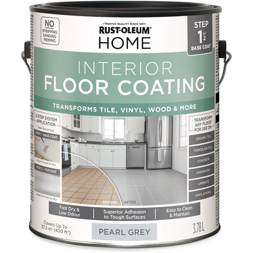 Home Interior Floor Coating System Base Coat, 3.78 L, Water-Based, Very Flat, Grey Distribution Industrielle GC