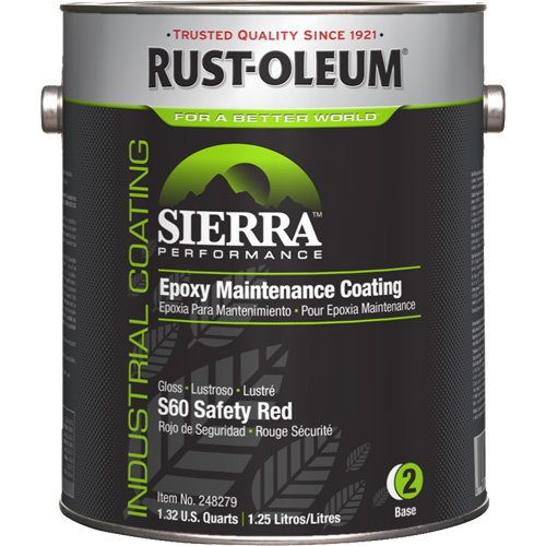 Sierra Performance S60 Maintenance Coating Base Component, 1 gal., Water-Based, Gloss, Red Distribution Industrielle GC