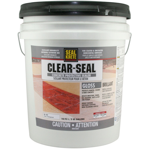 Seal-Krete&reg; Protective Sealer, 18.93 L, Water-Based, Gloss, Clear Distribution Industrielle GC