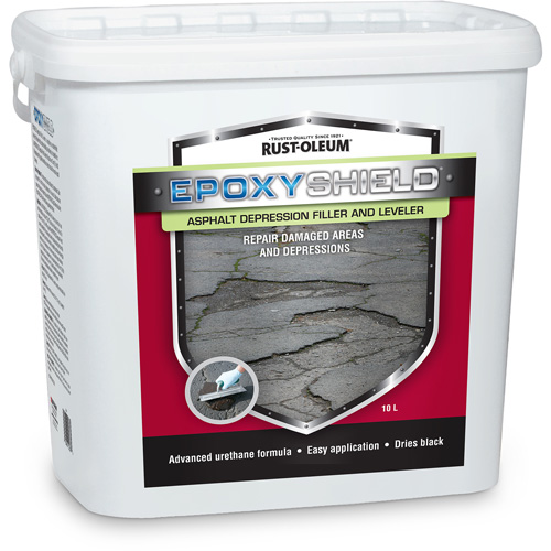 Mat&eacute;riau de remplissage de d&eacute;pression et de nivellement pour asphalte EpoxyShield, Seau, Noir Distribution Industrielle GC