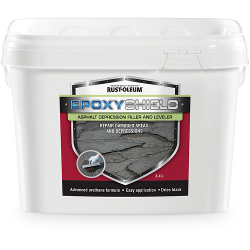 Mat&eacute;riau de remplissage de d&eacute;pression et de nivellement pour asphalte EpoxyShield, Seau, Noir Distribution Industrielle GC